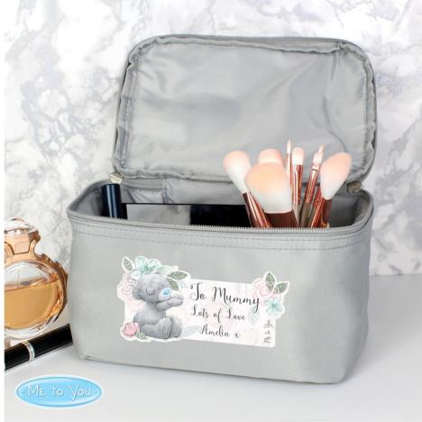 Personalised Me to You Floral Grey Make Up Wash Bag Extra Image 1